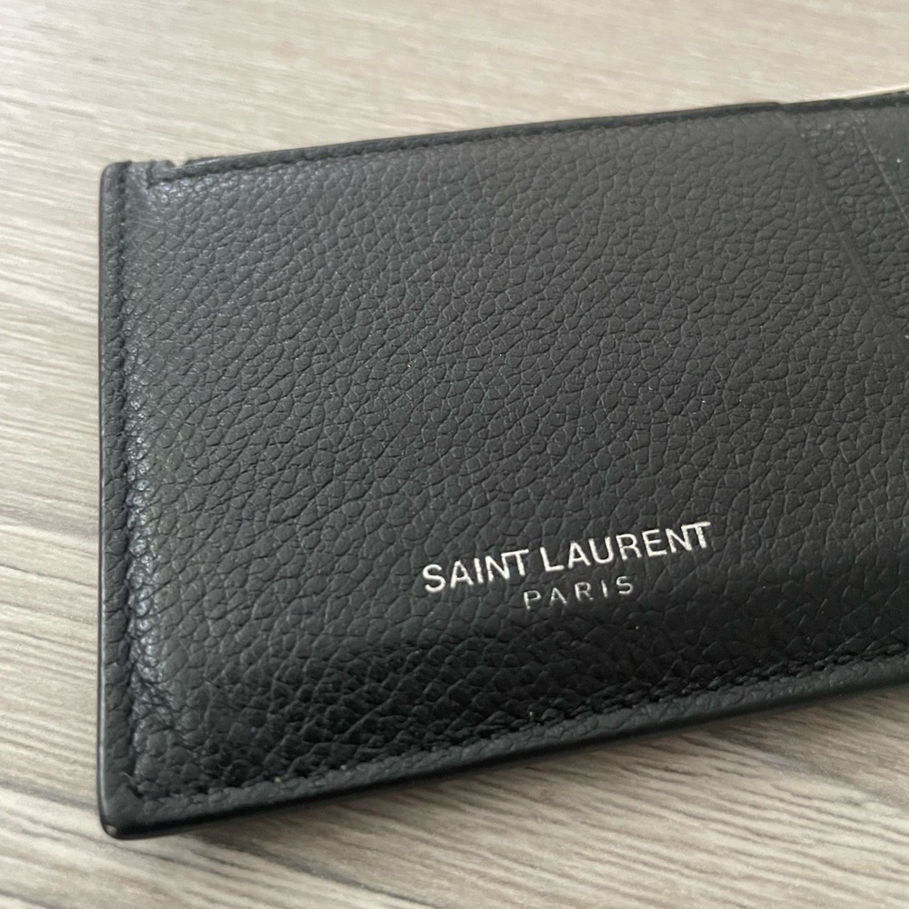 Authentic Saint Laurent Textured Black Card Holder